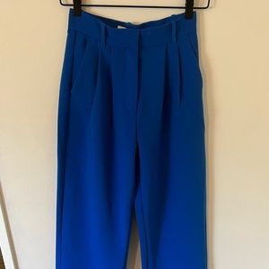 Abercrombie and Fitch high rise tailored wide leg blue pant